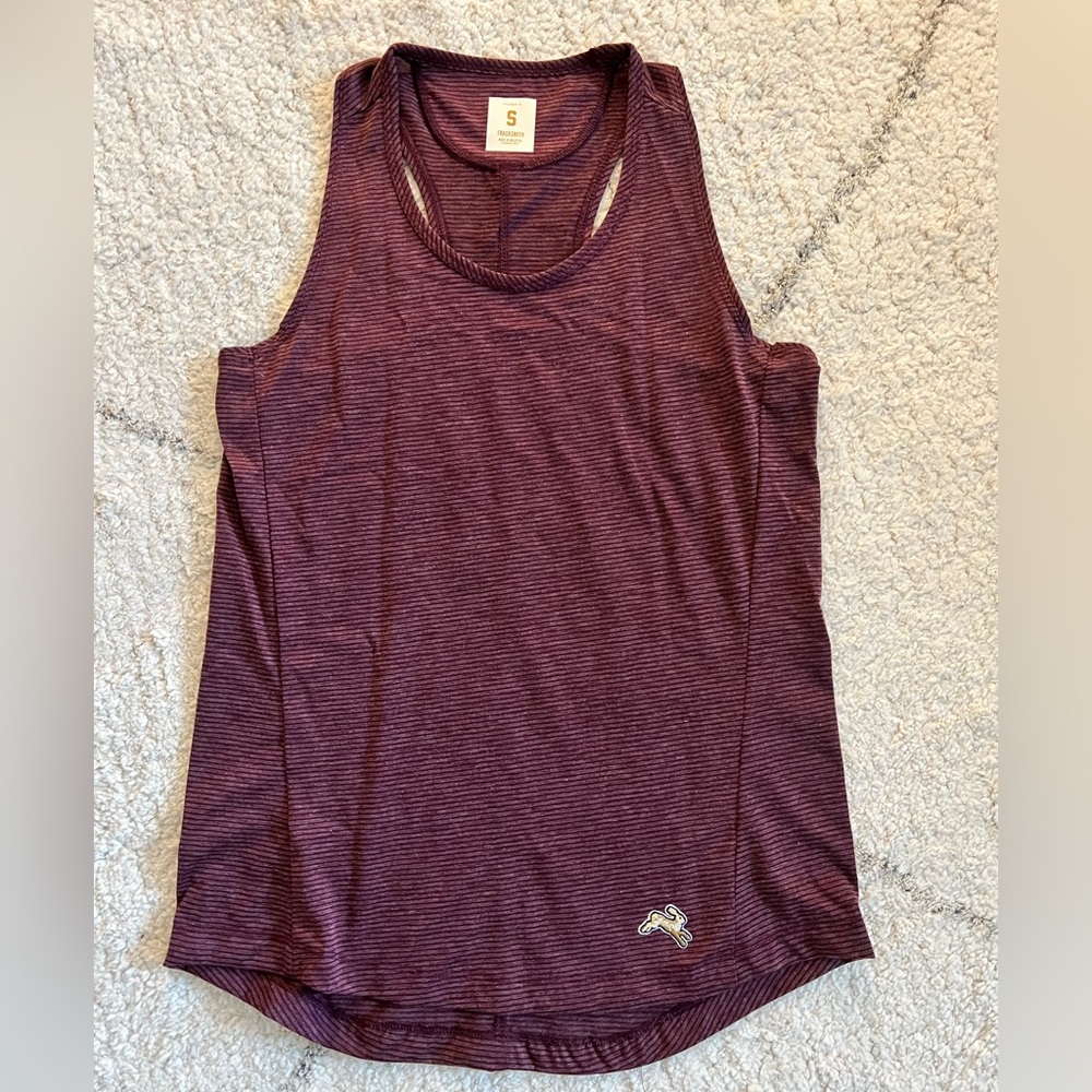 Tracksmith Horizon Tank in Wine Stripe
